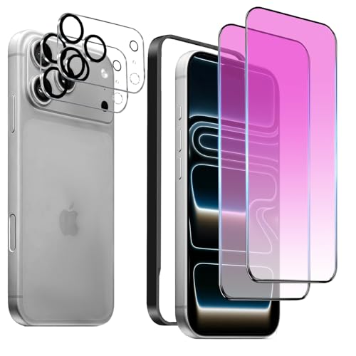 DXFAU�y4������z�K���X�t�B���� iPhone 17 promax �u���[���C�g�J�b�g 6.9�C���` �S�ʕی�t�B���� �ڂ̔����y�� �d�x10�g ���炩�ȃ^�b�`���� �w��t���h�~ �C�A�h�~ �K�C�h�g�t�� �\��t���͊ȒP �A�C�t�H��17�v���}�b�N�X�p 