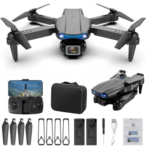 Image of Drone with Dual 4K Camera for Adults | WiFi FPV RC Quadcopter with Camera | Live Video, Altitude Hold, 360 Flip, Headless Mode, One Key Takeoff & Carry Case for Kids and Adults. B2
