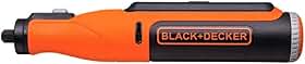 BLACK+DECKER Micro Retífica à Bateria, com 35 Acessórios, Ideal para Trabalhos de Cortes e Lixamentos, Modelo BCRT8K35, 8V