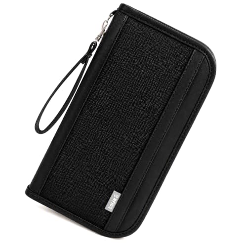 KIPTVO RFID Blocking Passport Holder Travel Wallet Document Organiser