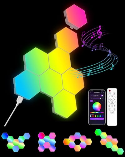 Kangtaixin Hexagon LED Lights 8 Pack - RGB Wall Panels