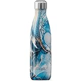 S'well Stainless Steel Water Bottle 17 Fl ounces Ocean Marble Triple-Layered Vacuum-Insulated Containers Keeps Drinks Cold for 36 Hours and Hot for 18 BPA-Free Perfect for On the Go