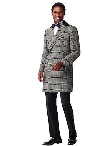 Blazer Pied-de-Poule pour Homme veste de mariage chic à double boutonnage