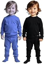 RIZZQ Winter Thermal Wear for Kids with Round Neck Full Sleeve Top and Pajama with Grip | Unisex Kids Winter Wear Thermal Set for Kids
