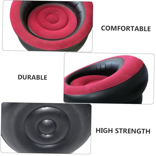 Sofá inflable resistente Hemobllo con reposapiés de PVC sillón plegable cómodo 6