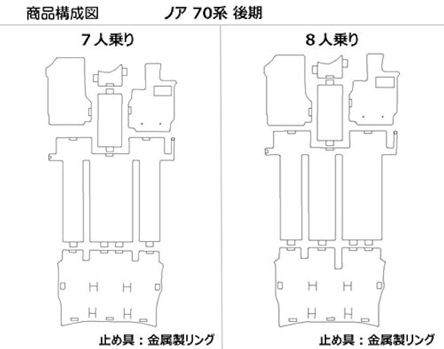 70系ノア／ヴォクシー後期8人乗り フロアマットアヴィレス Amazon | Aviles トヨタ ノア ヴォクシー 70系 フロアマット 8人