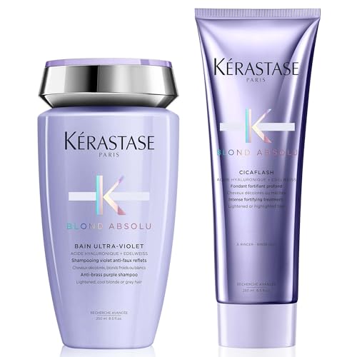 Kérastase Blond Absolu Bain Ultra-Violet 250ml & Blond Absolu Cicaflash Conditioner 250ml Duo