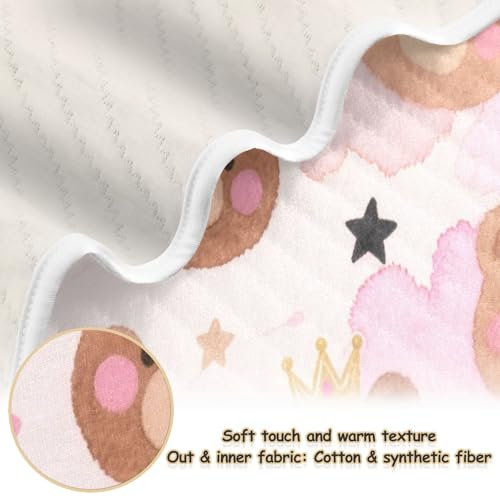 Custom Cartoon Cute Brown Teddy Bear Blankets for Babies Winter Soft para personalizar cat Baby Name Blanket Personalized for Nursery Stroller Crib 30x40in cobijas para ni?os2