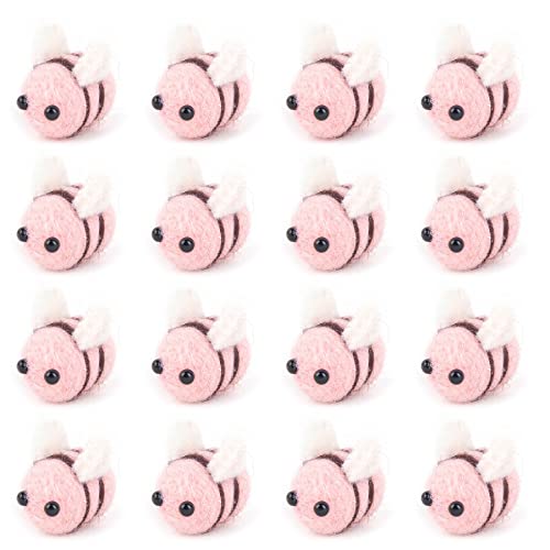 Framendino, 30 Pack Wool Felt Craft Balls Honey Bee for DIY Jewelry Decoration