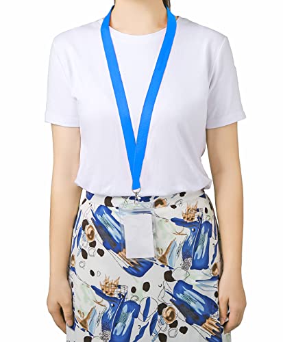 Canwelux 12 Pack Bright Neon Sky Blue Lanyard For Id Badges, Cruise Lanyard With Anti-Lost Id Holders, Neon Bluecruise Lanyard For Ship Card (Sky Blue,12Pack) #TOP1