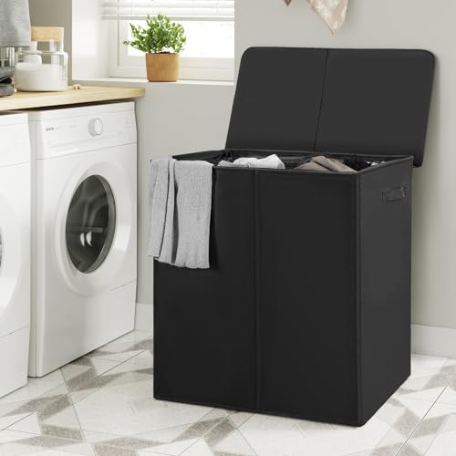 WOWLIVE 180L Double Laundry Hamper 2 Section with Lid and Removable Bags by WOWLIVE - Used condition - Image 4