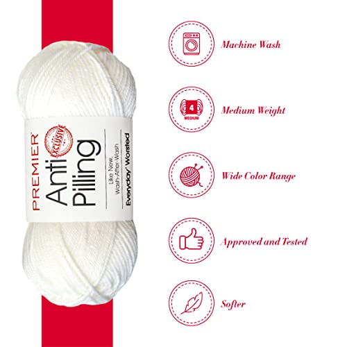Everyday Solid Yarn hilo para tejer mantas de sofá y ropa de bebé color blanco nieve 4