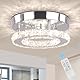 diisunbihuo Dimmbare Mini-Kristall-Kronleuchter Modern Flush Mount Deckenleuchte Rund LED-Kristall-Kronleuchter Flur Licht Schlafzimmer Bad Küche Büro