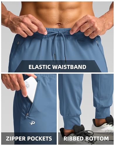 Image of Pudolla Men's Lightweight Jogger with Pockets 4-Way Stretch Sweatpants Workout Runing Athletic Track Pants