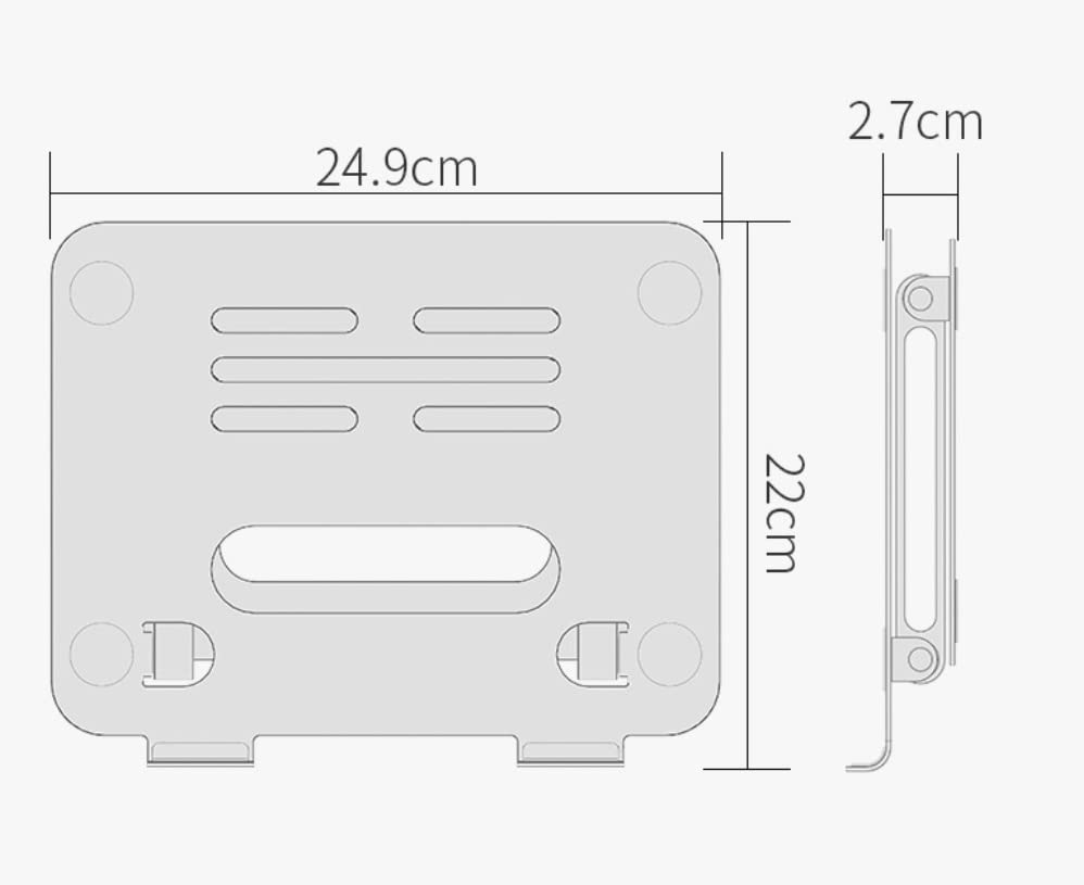 Support ordinateur portable aluminium pliable rehausseur PC portable notebook argent