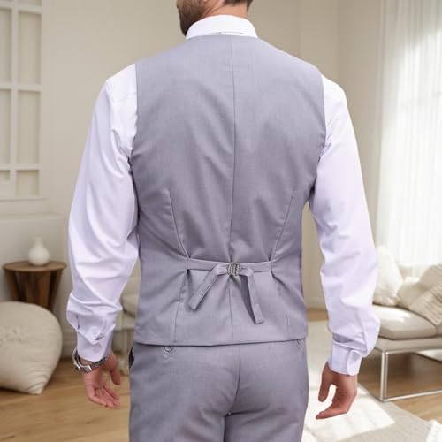 Mens Suit 2 Piece Slim Fit Suit for Men Vest Pants Set for Wedding Groom Formal Prom Party2