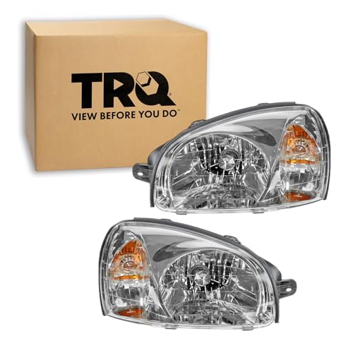 Image of TRQ Headlight Assembly Set HY2502134 HY2503134 | For 2003-2006 Hyundai Santa Fe