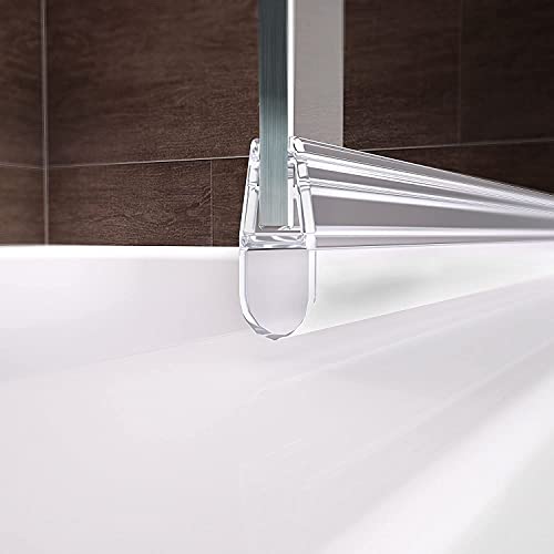 Schulte Duschwand 1-teilig Berlin, zum Kleben, 70 x 130 cm, ESG Sicherheitsglas, chromoptik, D6934513 41 50, Duschabtrennung für Badewanne – Bild 6
