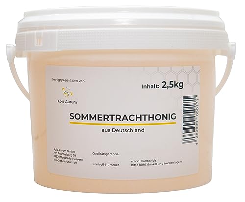 Deutscher Sommertrachthonig - 2,5kg im Honigeimer - Honig aus Hessen