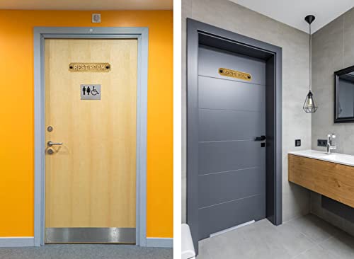 Sam Star Brass Metal Door Sign Plaques| Antique Finish| Easy Diy Installation Plaques| Best Home Decor Plaques| Plaques For Gents, Ladies, Office, Laundry, Restroom, Push, Pull, Parking (Restroom) #TOP4