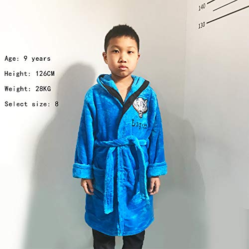 [Private custom] Wolf Embroidery Series Children's Bathrobe Boy's Nightgown Home Robe2