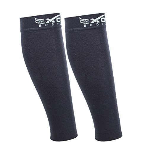 EXOUS BODYGEAR Compression Calf Sleeve - Graduated Compression Socks For Shin Splint, Recovery, Varicose Veins, Maternity, Pregnancy For Men & Women (small - medium) Calf size 12