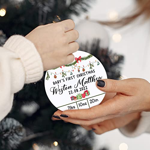 Baby’s First Christmas Ornament 2025, New Baby Ornament Gift, Personalized Baby's 1st Christmas Ornament for Newborn, Baby Christmas Tree Keepsake Decoration, Custom Baby's Name Ornaments