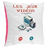 Fabulous Coussin en Peluche Rose - Les Jeux Vidéos m'appellent Rétro 90s...