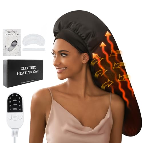 Heat Cap for Deep Conditioning, Hair Steamer for Natural Hair Home Use w/10-level Heats Up Quickly, Thermal Steam Cap for Home Hair Treatment -  Amzpic, DDJRM
