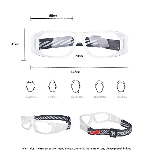 Kids Sport Goggles Glasses,Protective Eyewear Goggles,Eye Safety Glasses,Replaceable to Prescription Lenses Age 8-16