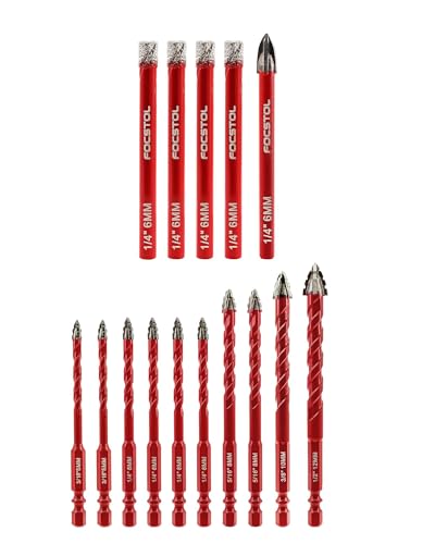 Foret diamant sec 4 pièces 6mm FOCSTOL pour poser vos accessoires de salle de bain et cuisine