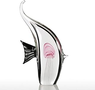 Tooarts Jellyfish Glass Sculpture Fish Ornament Home Decor AnimalGift Craft Decoration
