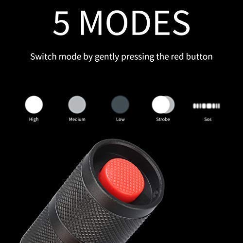 Jardlite Led Emergency Handheld Flashlight With Adjustable Focus, Water Resistant, 5 Modes, Best Tactical Flashlight For Emergency, Camping And Fishing, 2 Pack #TOP5