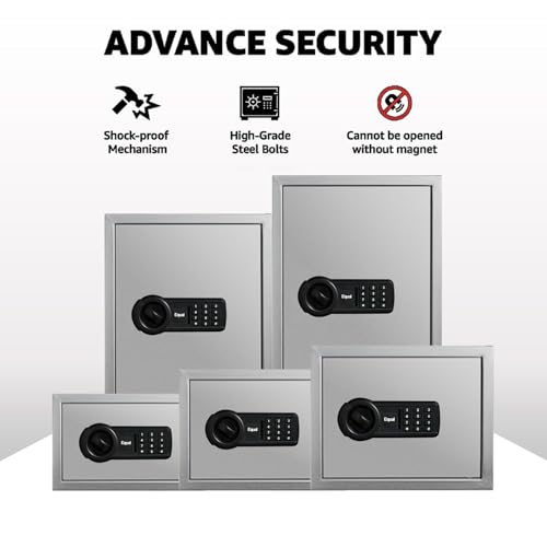 Image of Equal 48L SecureLite Safe Locker for Home | Digital PIN Code + Emergency Key | 10-Gauge Steel Door | 3 Year Warranty | 48 Litre - Light Grey