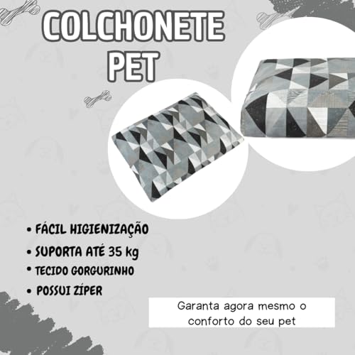 Colchonete Gigante Cachorro Gato Com Zíper Varias Estampas (triangulo cinza)