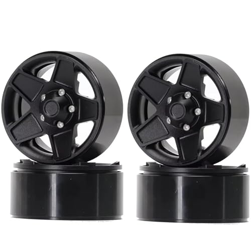 RC�����p�[�c For Traxxas For TRX4 For Axial For SCX10 For Tamiya For Defender D90 D110 1/10 4Pc �N���[���[�r�[�h���b�N 5 �X�|�[�N�z�C�[�� RC �n�u������(Black