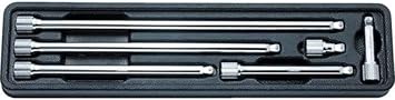 Ko-ken PK2763/6 1/4 Sq. Dr. Wobble-Fix Extension Bar Set 28-250mm 6-Pc