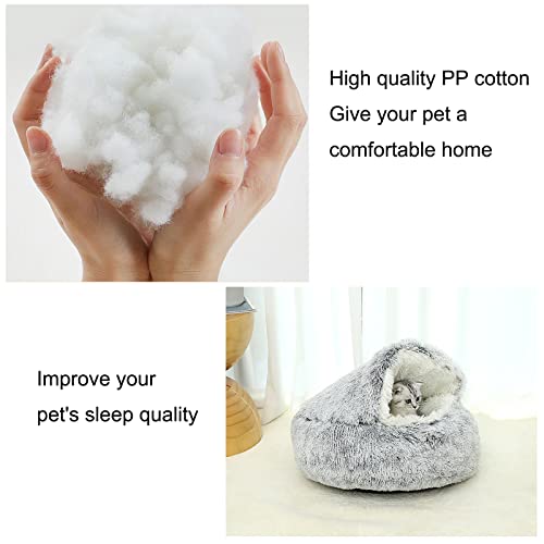 Suoxu Cat Bed,Calming Small Dog Bed, Indoor Cat Puppy Sleeping Faux Fur Warm Soft Plush Donut Cuddler Pet Bed, Non-Slip Bottom Cat Cushion Cave Bed,Machine Washable #TOP1