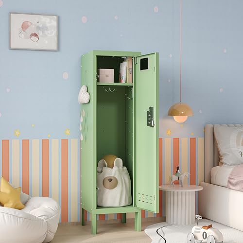 Image of BUTISOW Metal Kids Locker,Metal Cabinet Storage Lockers,Lockable for Employees with Door,54 inch Height Steel Locker,Lockable Steel Locker for Children's Room, Playroom, School,Gym