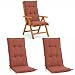 BURI Hochlehner Auflagen 120x48x6 cm 2er Set Terrakotta Gartenstuhl Komfort