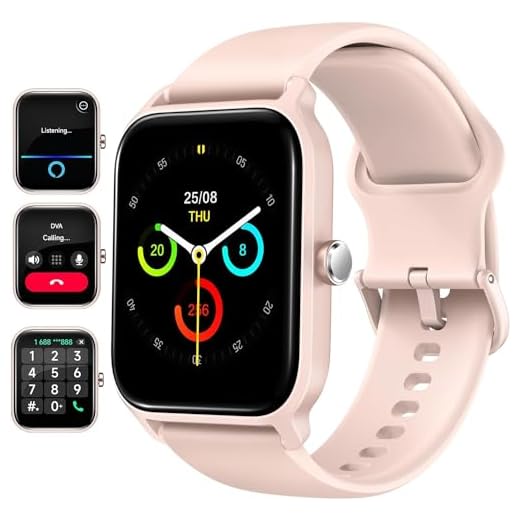 Fitness Tracker med pulsmätare, smartklocka, smartklocka kvinnor män barn vattentät IP68 GPS-aktivitetsspårare, stegräknare, sömnskärm, stoppur, kaloriräknare, 3,3 cm pekskärm Rosa