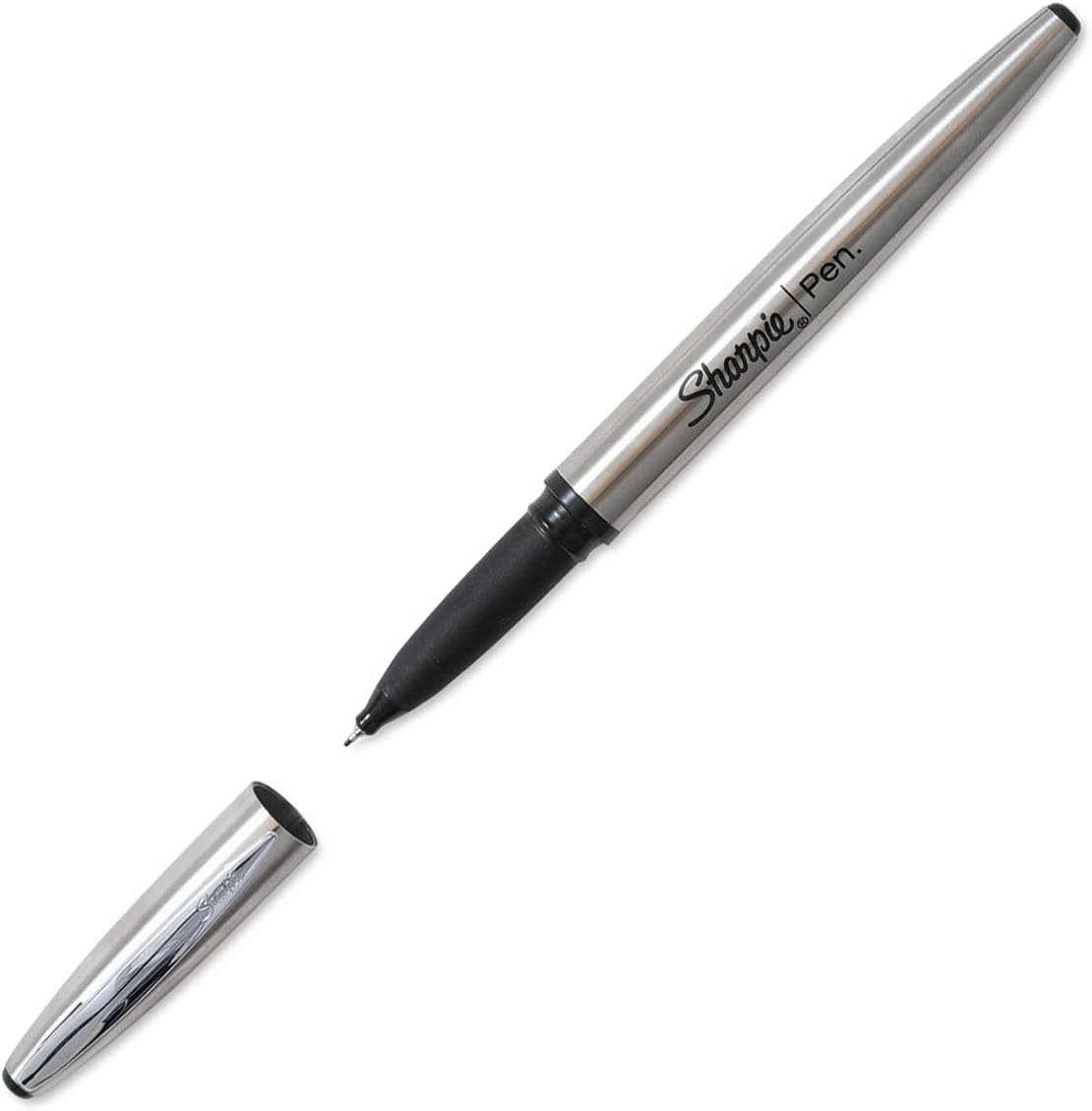 Sharpie Stainless Steel Grip Pen, Fine Point (0.4mm), Black Ink, Open Stock