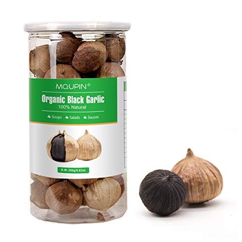MQUPIN Organic Black Garlic 250g/500g , Fresh Garlic Natural Fermentation 0 additives Anti-Aging Improve Sleeping ((250g/8.8oz))