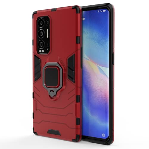 HONLEN Custodia Compatibile con OPPO Find X3 Neo Case, (6.55' Inches) [Antiurto][Antiscivolo] con Supporto in Metallo Rotante a 360° Armatura Protezione Cover