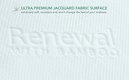 Saferest Renewal Bamboo Derived Viscose Rayon Mattress Pad Protector Cover – Waterproof, Breathable, Vinyl Free - Queen Size #TOP3