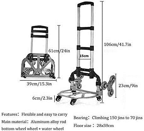 Einkaufstrolley Klappbar Faltbarer Einkaufswagen Leichter Einkaufswagen, Tragbarer Treppensteigen-Einkaufswagen Mit… – Bild 4