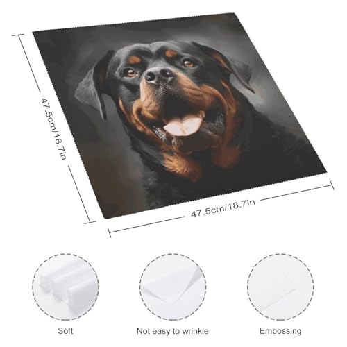 Servilletas de Tela Decorativas con Estampado de Rottweiler, Pack 4 miniatura 2