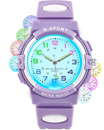 Image of CKV Kids Watch Analog Waterproof Time Teaching for Boys Girls | Acuurate Time Easy to Read with Soft TPU Band Thoughtful Present for Children age 5-15