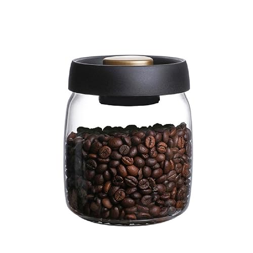 Tarro de cristal para la cocina, bidón de café con tapa hermética, recipiente de cristal para granos de café, recipiente de vidrio resistente al calor, recipiente de vidrio para alimentos y