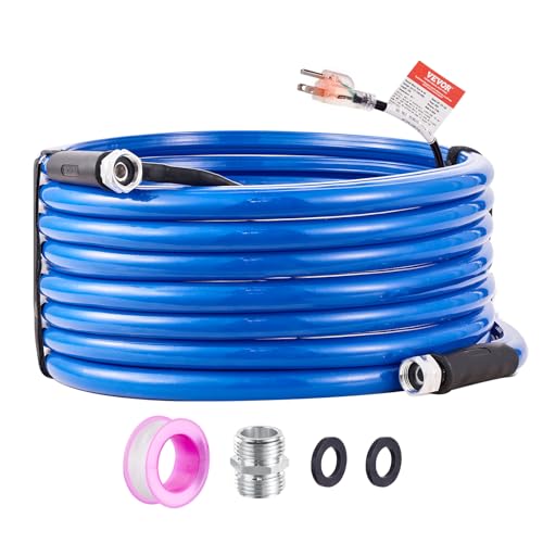 VEVOR 50ft Heated Water Hose for RV, Heated Drinking Water Hose Antifreeze to -45°F, Automatic Self-regulating, 5/8" I.D. with 3/4" GHT Adapter, Lead and BPA Free by VEVOR - Used condition - US$28.07
